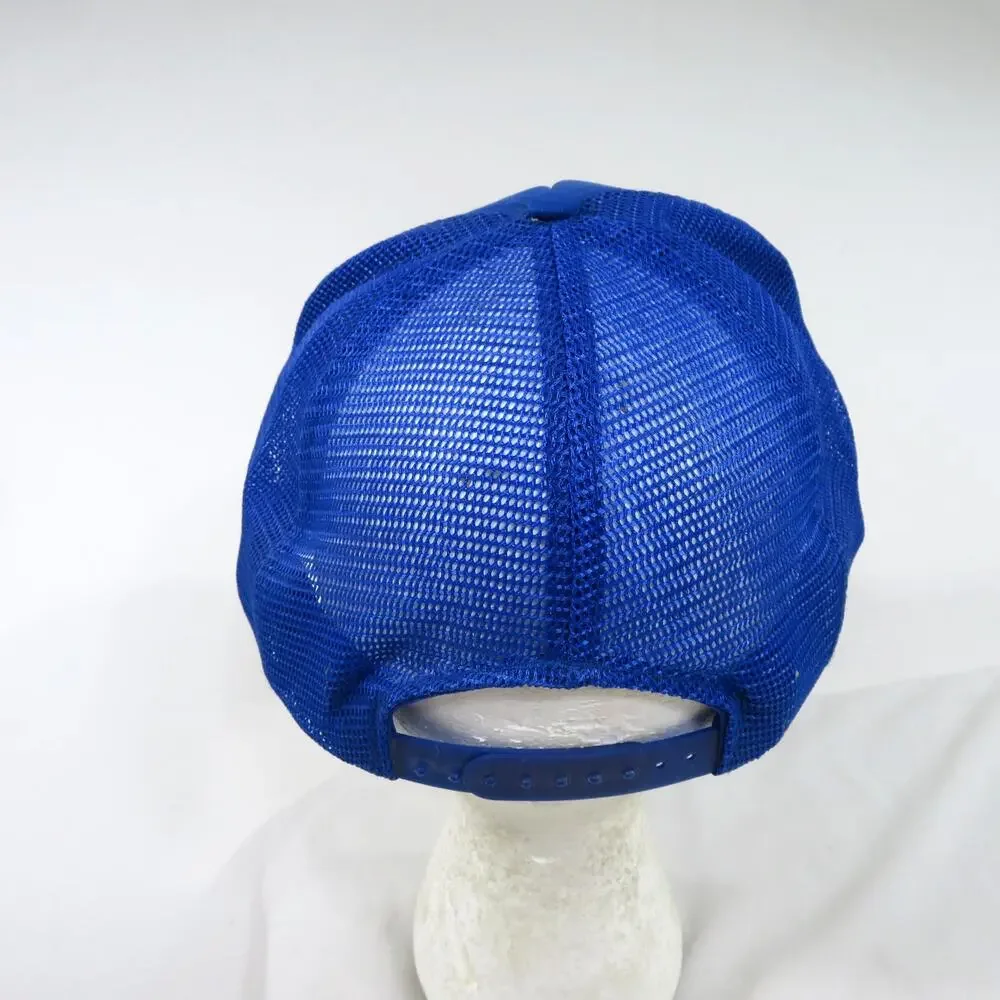 JC Penney Rope Hat Trucker Style Blue White Mesh One Size Snapback 1980s